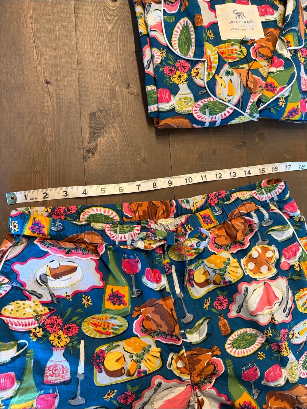 Printfresh Festive Feast Pajama Set M Anthropologie - Picture 8 of 11